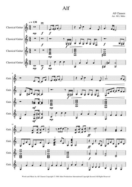 Free Sheet Music Theme From Alf