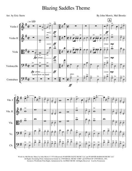 Theme From Blazing Saddles Sheet Music