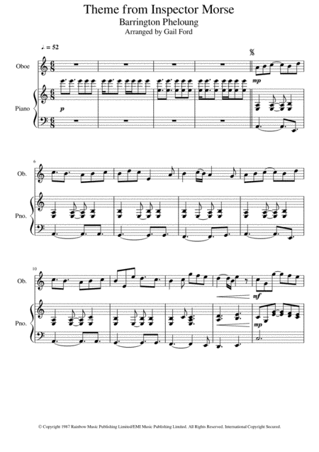 Theme From Inspector Morse Sheet Music