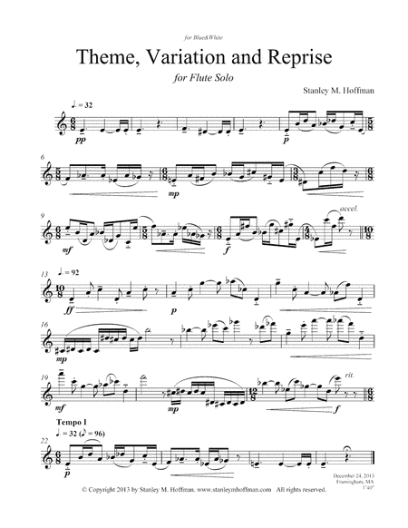 Theme Variation And Reprise Sheet Music