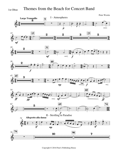 Themes From The Beach 1st Oboe Sheet Music