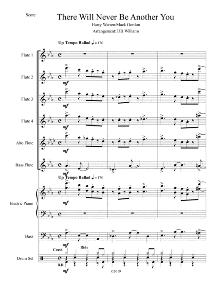 There Will Never Be Another You Flute Choir Sheet Music