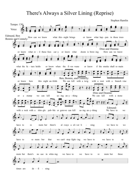 Free Sheet Music Theres Always A Silver Lining Reprise