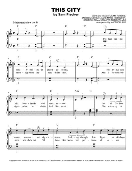 Free Sheet Music This City Easy Piano