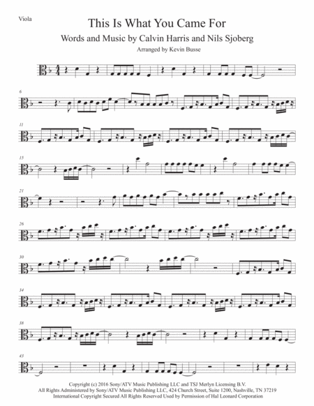 Free Sheet Music This Is What You Came For Viola