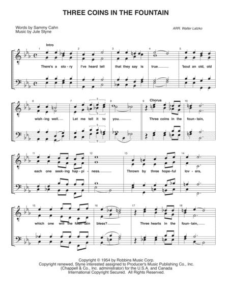 Three Coins In The Fountain Sheet Music