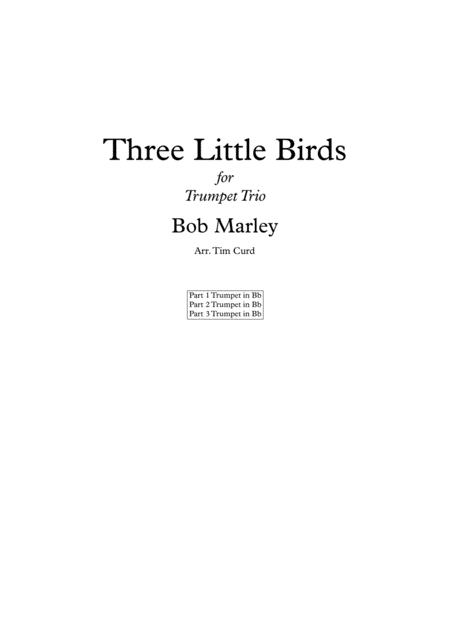 Three Little Birds For Trumpet Trio Sheet Music