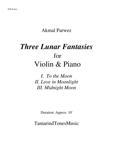 Three Lunar Fantasies For Violin Piano Sheet Music