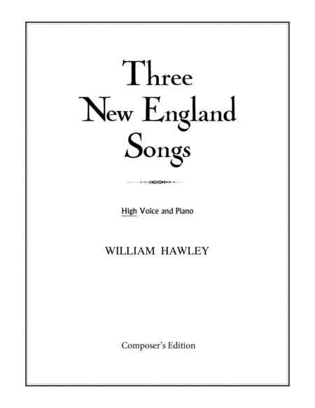 Three New England Songs High Voice Sheet Music