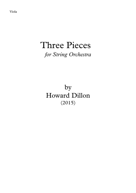 Free Sheet Music Three Pieces For String Orchestra Viola