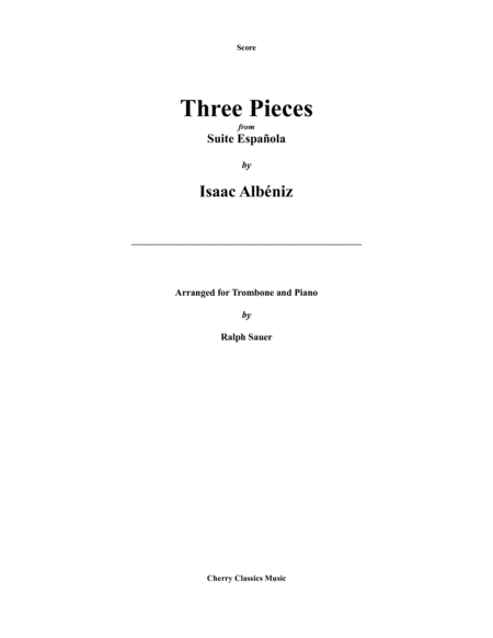 Free Sheet Music Three Pieces From Suite Espanola For Trombone Piano