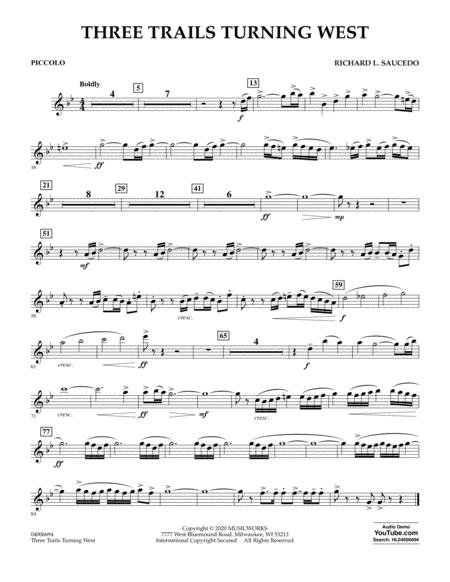 Three Trails Turning West Piccolo Sheet Music