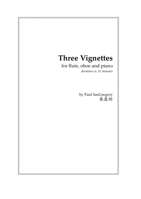 Three Vignettes For Fl Cl Pf Sheet Music