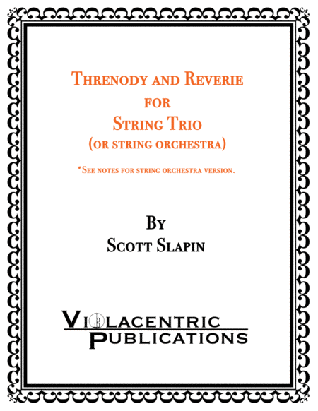 Free Sheet Music Threnody And Reverie For String Trio Or String Orchestra