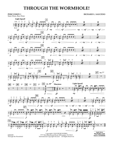 Through The Worm Hole Percussion 1 Sheet Music