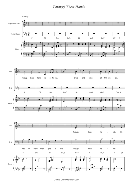 Through These Hands Sheet Music