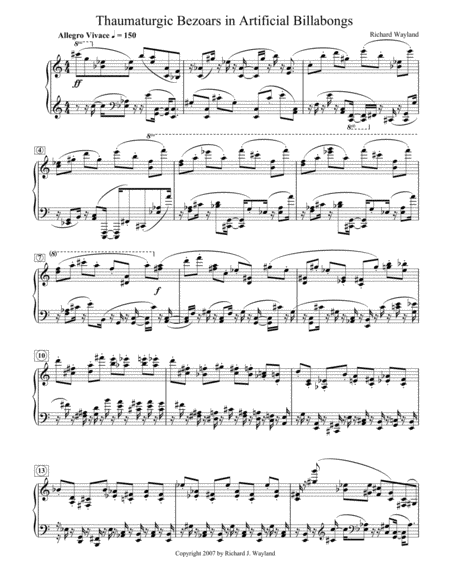 Free Sheet Music Thumaturgic Bezoars In Artificial Billabongs