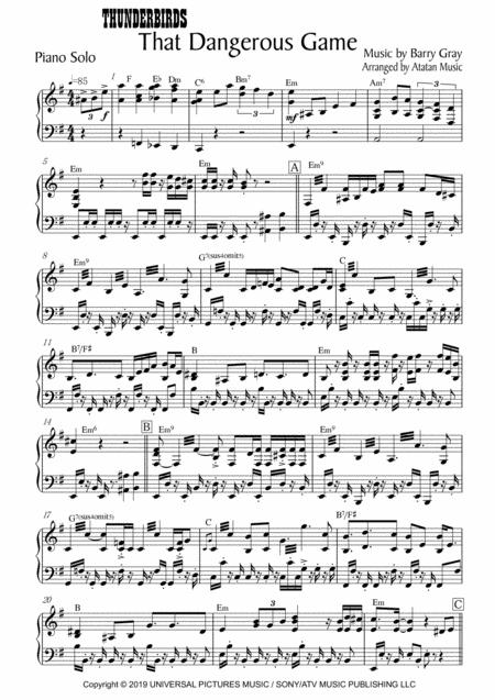 Free Sheet Music Thunderbirds That Dangerous Game