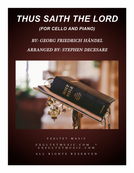 Thus Saith The Lord For Cello Solo And Piano Sheet Music