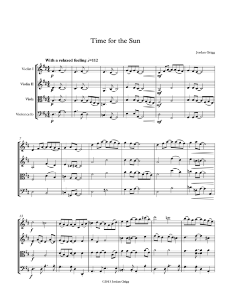 Free Sheet Music Time For The Sun