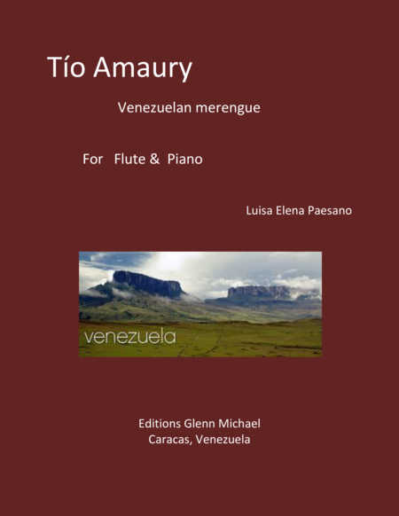 Tio Amaury For Flute Piano Venezuelan Merengue Sheet Music