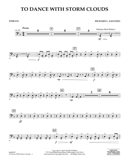 Free Sheet Music To Dance With Storm Clouds Timpani