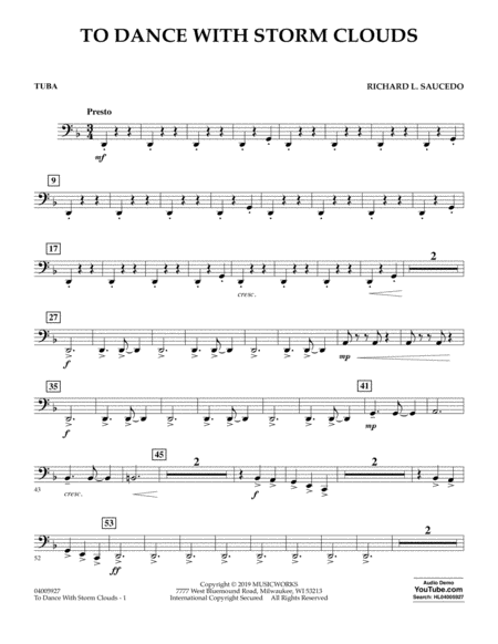 Free Sheet Music To Dance With Storm Clouds Tuba