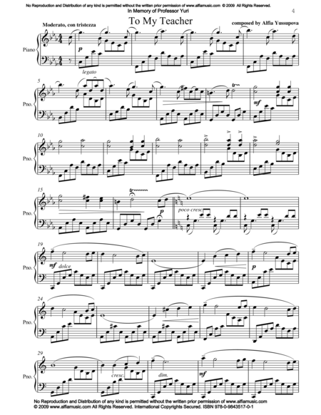 To My Teacher Sheet Music