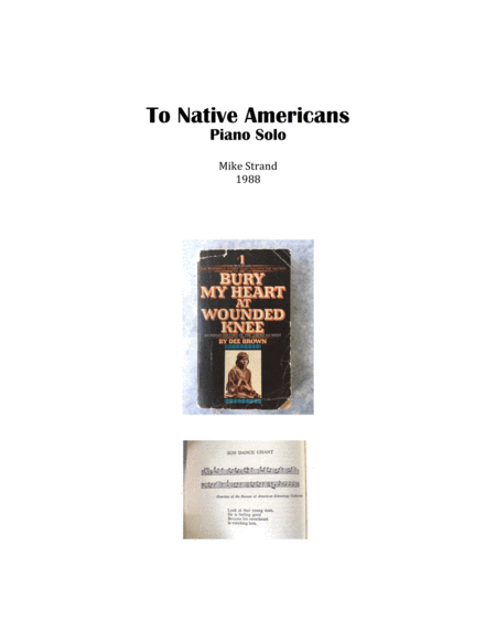 To Native Americans Piano Solo Sheet Music