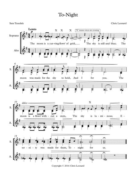 To Night Sheet Music