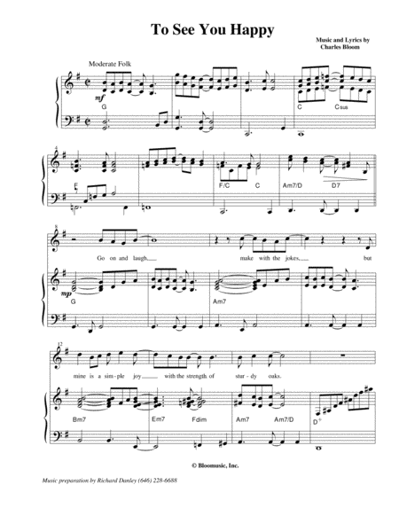 Free Sheet Music To See You Happy