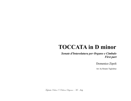 Free Sheet Music Toccata In D Minor Zipoli For Organ