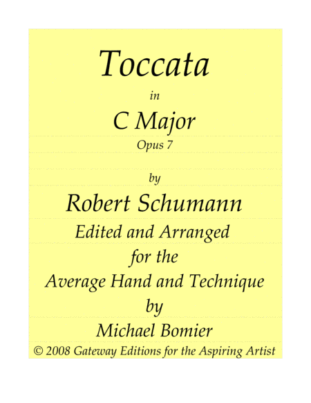 Toccata Op 10 For Piano Solo By Robert Schumann Sheet Music