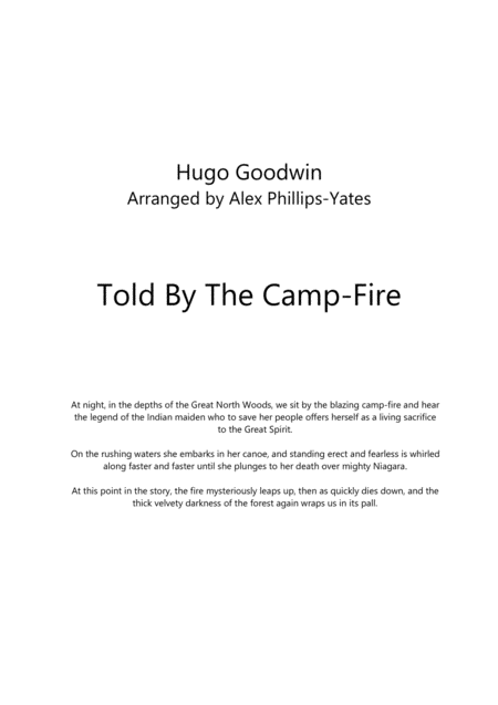 Free Sheet Music Told By The Camp Fire A Native American Legend By Hugo Goodwin String Orchestra