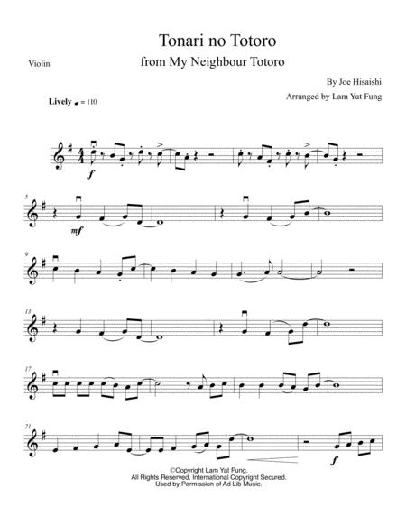 Tonari No Totoro From My Neighbour Totoro Sheet Music