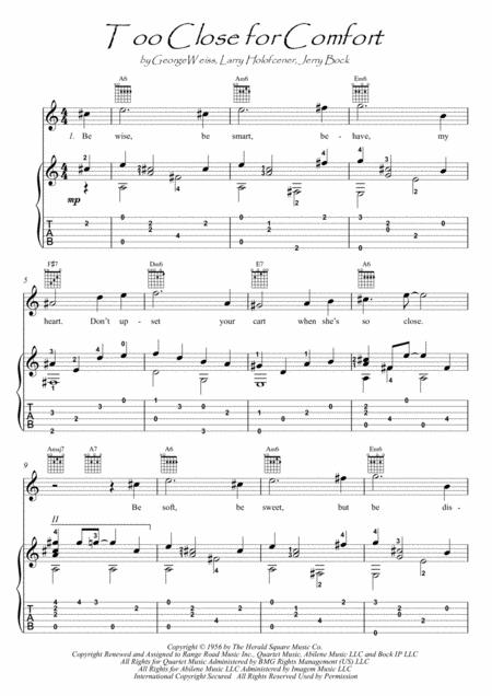 Free Sheet Music Too Close For Comfort Guitar Fingerstyle