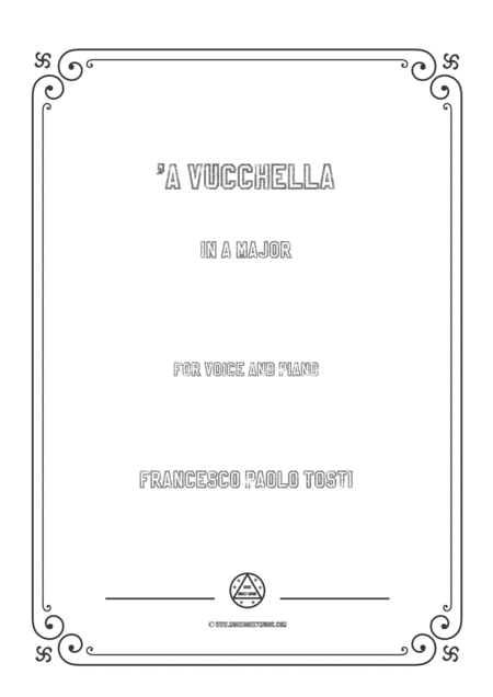 Tosti A Vucchella In A Major For Voice And Piano Sheet Music