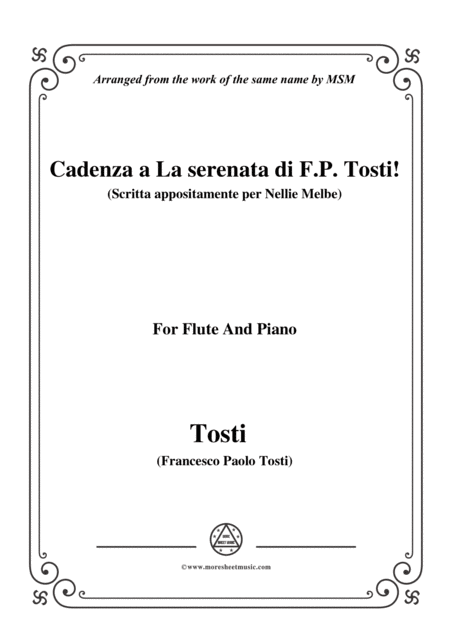 Tosti Cadenza A La Serenata Scritta Appositamente Per Nellie Melbe For Flute And Piano Sheet Music