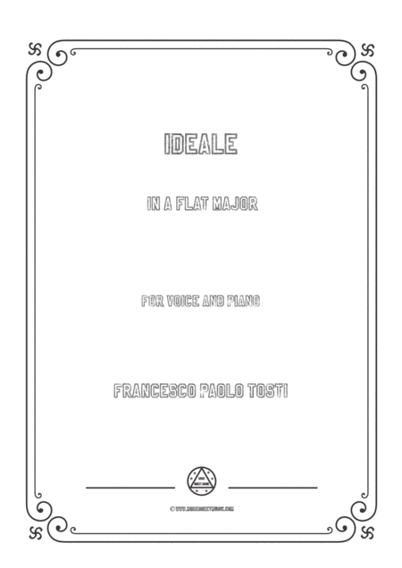 Tosti Ideale In A Flat Major For Voice And Piano Sheet Music