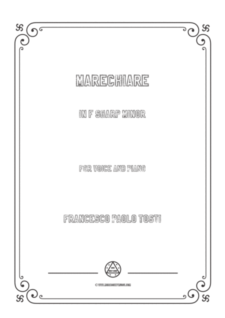 Free Sheet Music Tosti Marechiare In F Sharp Minor For Voice And Piano