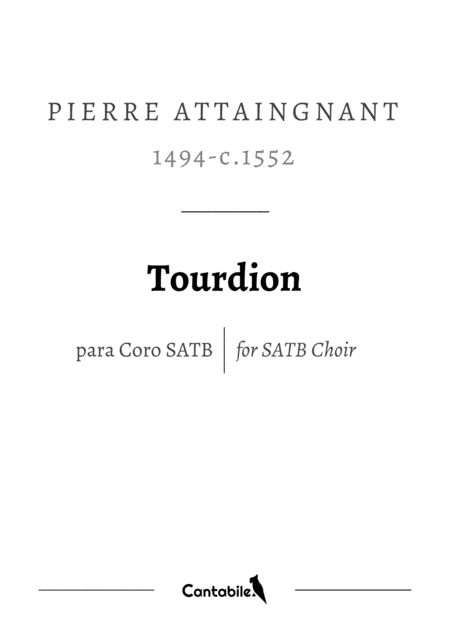 Tourdion Quand Je Bois Du Vin Clairet For Satb Choir Sheet Music