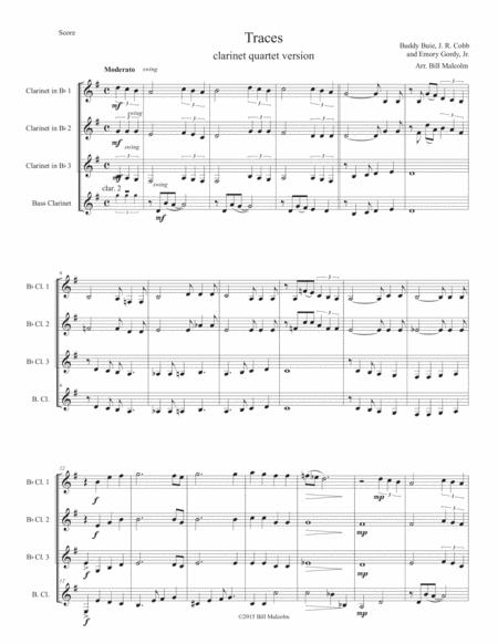 Free Sheet Music Traces For Clarinet Quartet