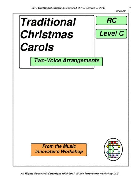 Free Sheet Music Traditional Christmas Carols 2 Pt Spl Arr Series 5fc Key Map Tab