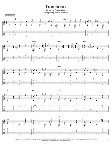 Trambone Solo Guitar Sheet Music