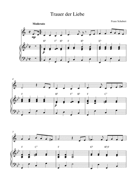 Trauer Der Liebe Sheet Music