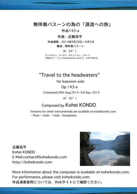 Travel To The Headwaters For Bassoon Solo Op 143a Sheet Music