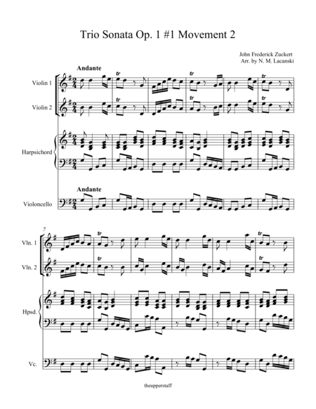 Free Sheet Music Trio Sonata Op 1 1 Movement 2