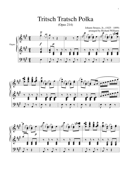 Free Sheet Music Tritsch Tratsch Polka