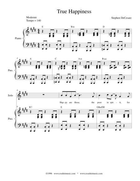 True Happiness Sheet Music