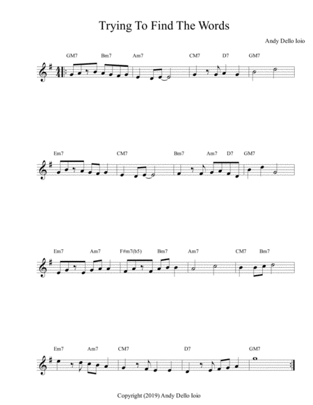 Free Sheet Music Trying To Find The Words